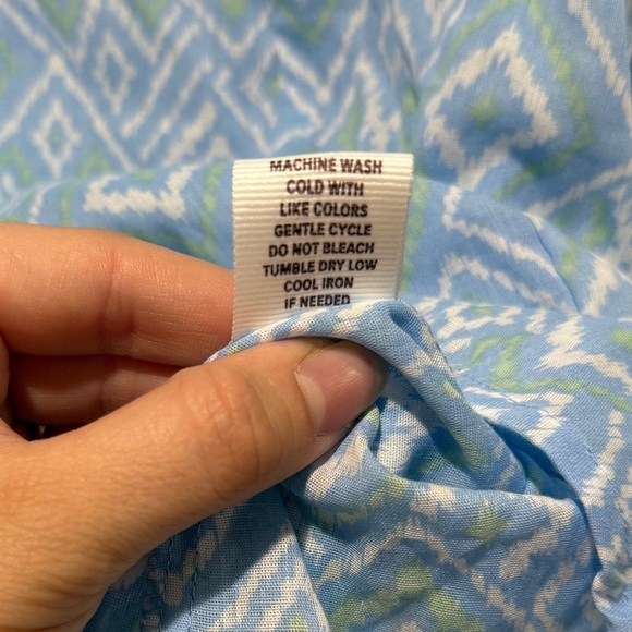 New Eden & Olivia Cotton Geometric Tribal Quarter Button Down Shirt XL Lightweig - Picture 9 of 9